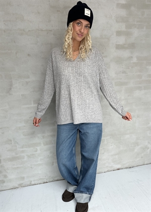 Casha v-neck strik Light Grey Melange Copenhagen Muse 